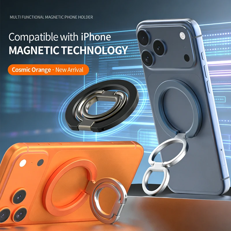 

Universal Double-sided Strong Magnetic Holder for Magsafe Phone Folding Finger Ring Magnet Stand for iPhone Pro Folding Bracket