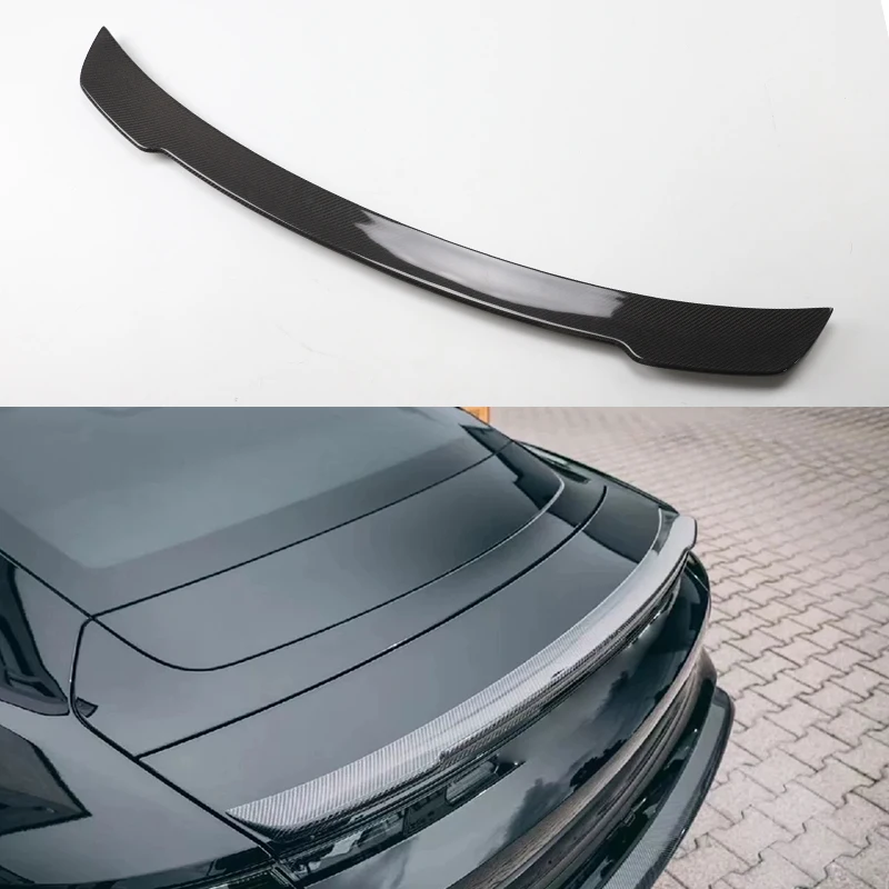 

For 2018-2022 Porsche Taycan F Styling FD Real Carbon Fiber Car Rear Wing FRP Unpainted Rear Spoiler Styling Wing Car Body Kit