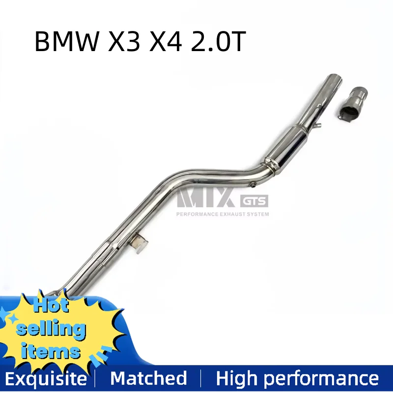 304 stainless steel mid section exhaust suitable for BMW X3 X4 2.0T car exhaust system modification muffler