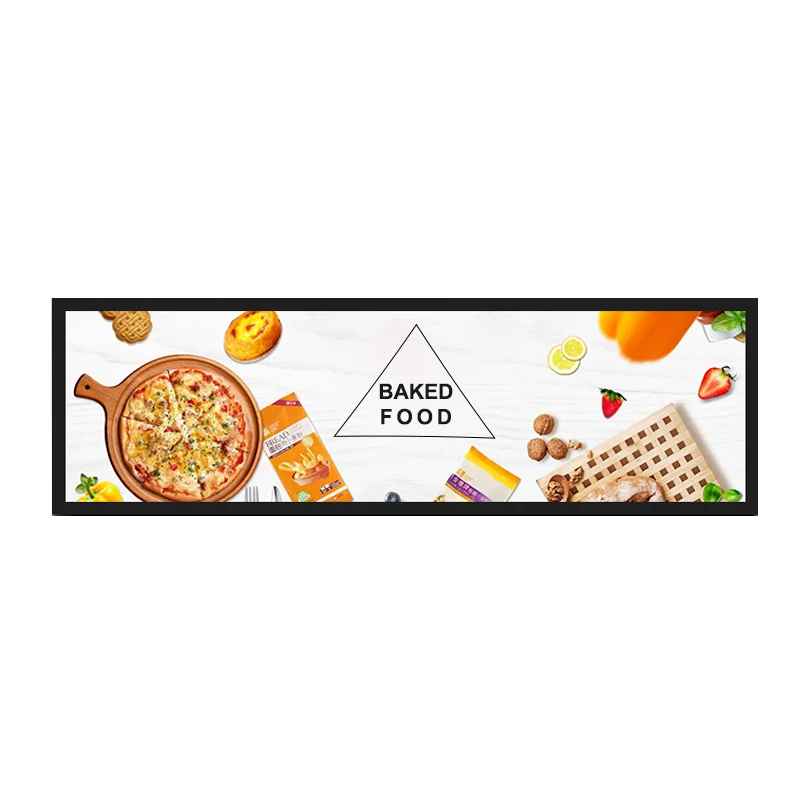 Display pubblicitario versatile con barra allungata per negozi al dettaglio, aeroporti, metropolitana, istruzione, visualizzazione medica di benvenuto