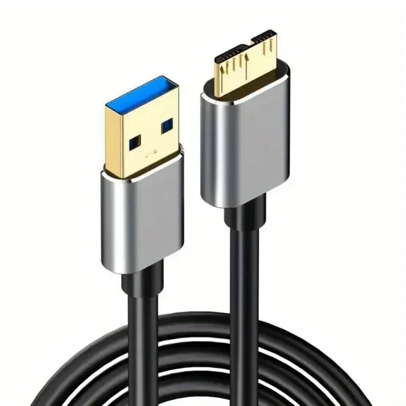 USB 3.0 Type A to Micro B Cable 5Gbps 2A Fast Data Sync Cord USB3.0 to Micro B Adapter External Hard Drive Disk Cable 1/2m