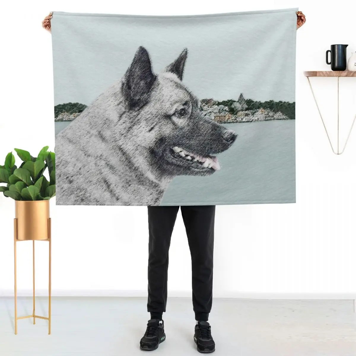 Norwegian Elkhound Throw Blanket heavy to sleep Retros Flannel Fabric Soft Plaid Extra Large Throw for sofa Blankets