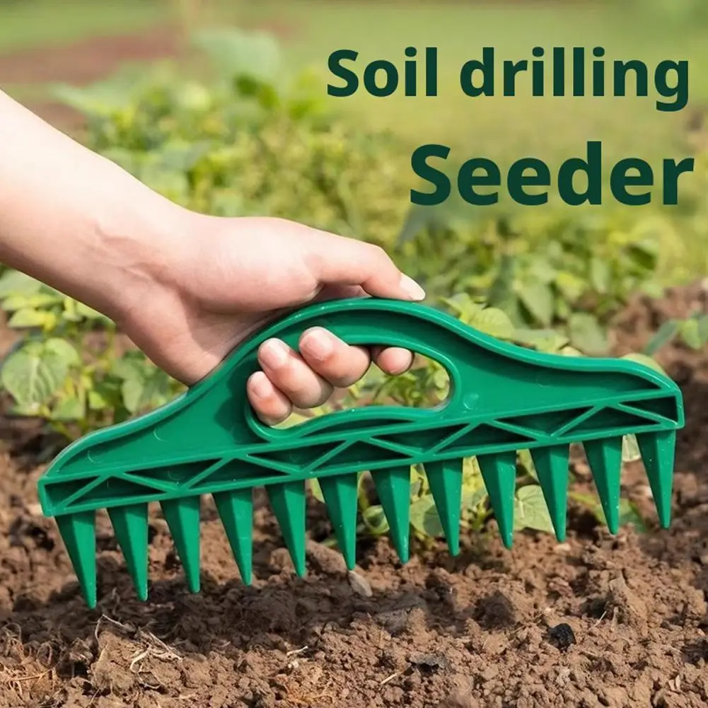 Ferramenta Manual para Semeadura de Jardim: Distribuidor de Sementes, Perfurador de Solo, Espaçador de Sementes e Solta-Solo para Plantio Fácil