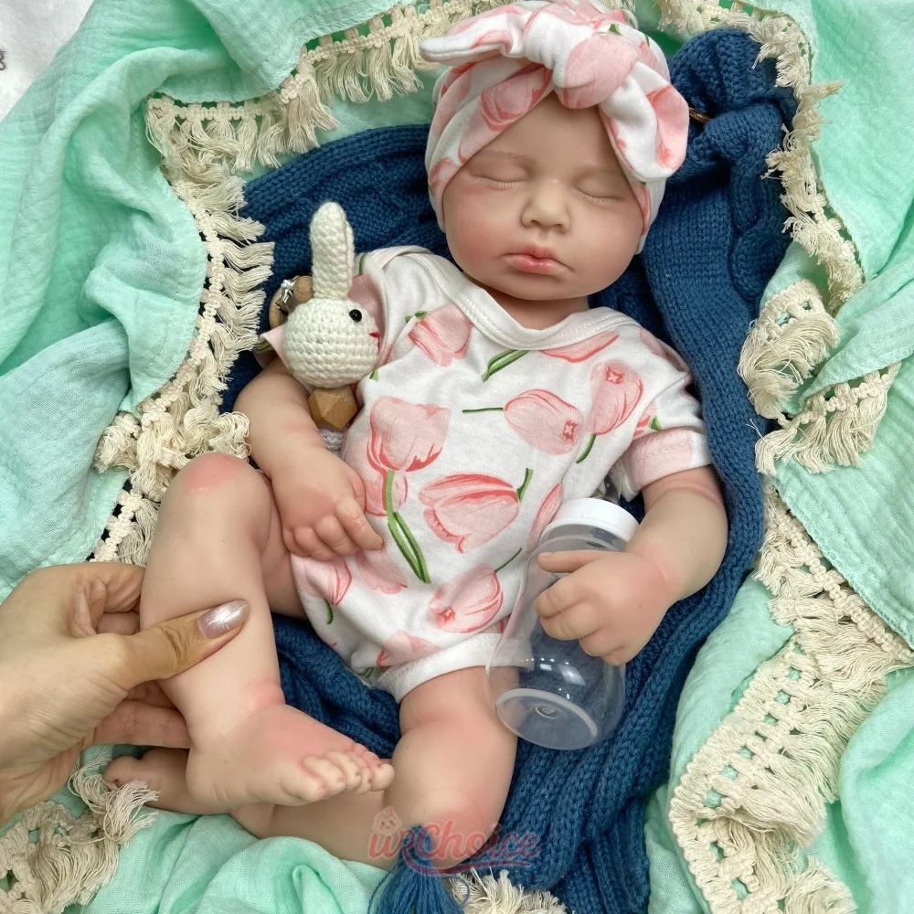 Handmade Realistic Skin Veins 50cm Silicone Reborn Doll Soft Feeling Can Open Mouth Loulou Washable Doll Comfortable to Hold for Alzheimer's Disease Patients Care view 2