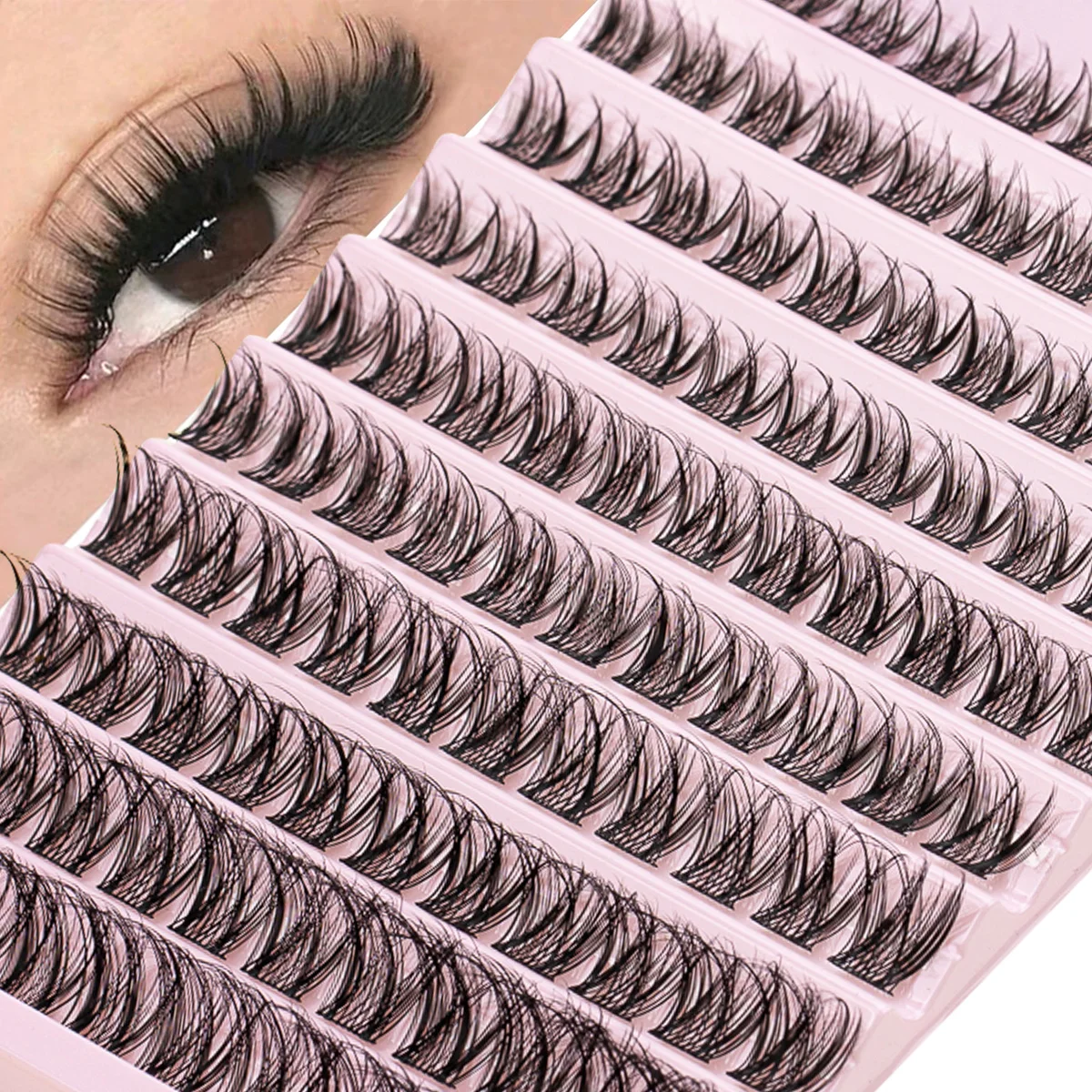 Lash Clusters Short Wispy Eyelash Clusters 8-16MM Thin Band Cluster Lashes Extensions Daily Exquisite Eyelashes Clusters