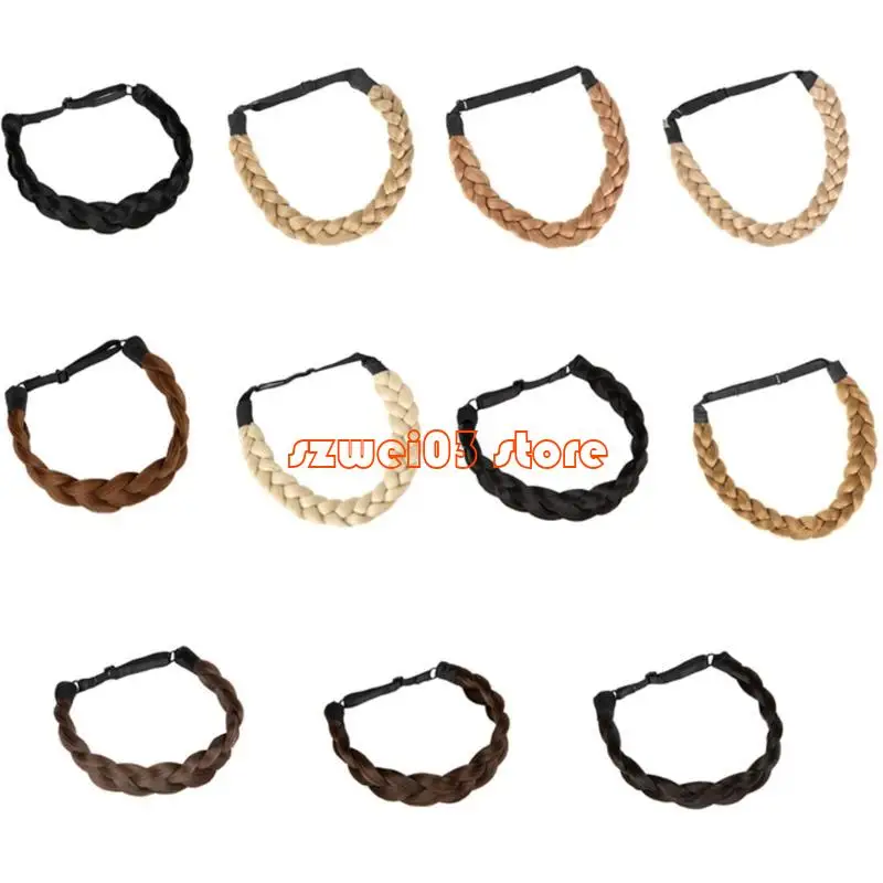 

D46C Braided Headband Adjustable Hair Accesories for Quick Transformation