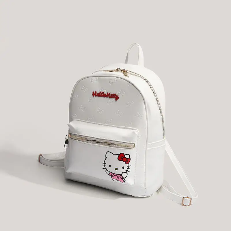 

Sanrio Hello Kitty Girl Backpack Student Handbag Schoolbag Pu Travel Versatile Kawaii Anime Cartoon Fashion New Style Casual Bag