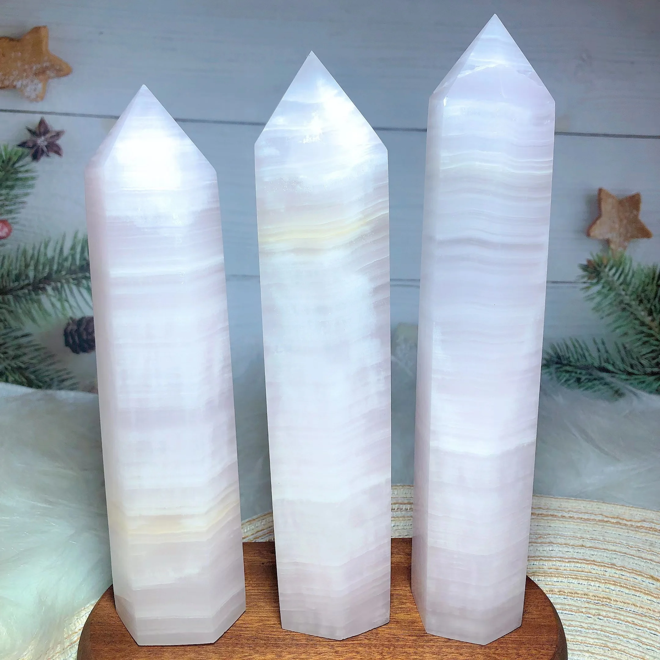 

Healing Natural Crystals Pink Calcite Big Tower Stone High Quality Point Mineral Home Decorations Reiki Ornament Room Decor Gift