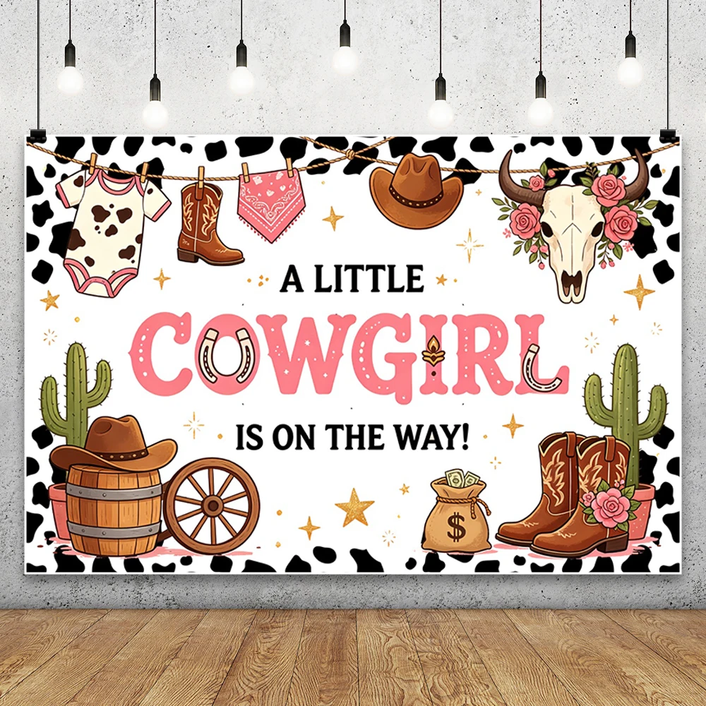 Western Farm Gender Reveal Backdrop Banner Rustic West Boots Straw Hat Boy Or Girl Newborn Birthday Party Decor Photo Background