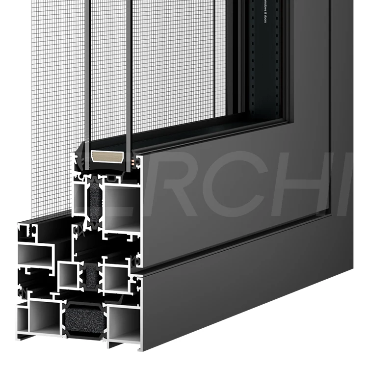 DERCHI NFRC USA Project Aluminum Glass Casement Window Outward Opening Hurricane Impact Thermal Insulate Windows With Screens