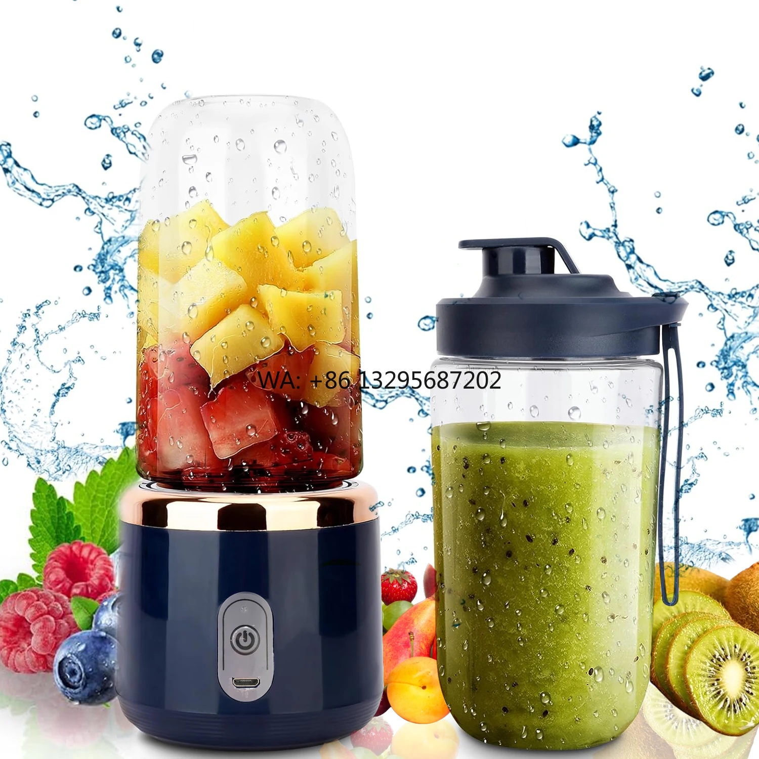 

Portable Rechargeable Mini Juice Cup Juicer Multifunctional Electric Small Fruit Juicer for Car Use DC Motor English