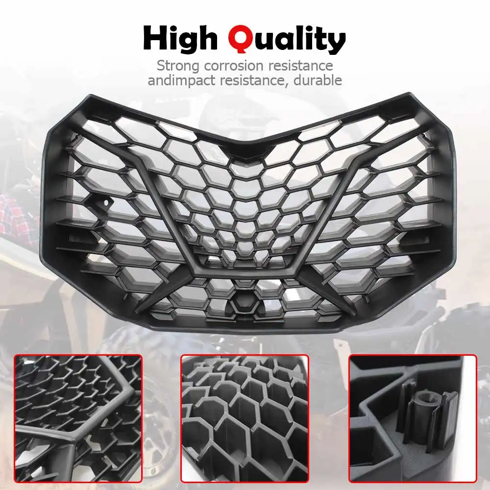 UTV Front Radiator Grille Main Mesh Grill For Can-Am Maverick X3 Max Can Am XDS XRS XRC XMR Turbo 2/4 Doors 17-23 Matte Black