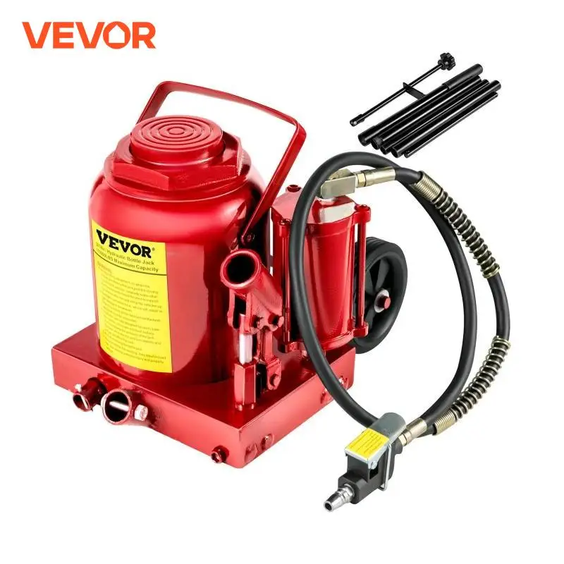 VEVOR 50 Ton Air Hydraulic Bottle Jack Reach 43cm Height Max 220PSI Pressure Car Repair Tool Lifting Vehicles Heavy-Duty Machine