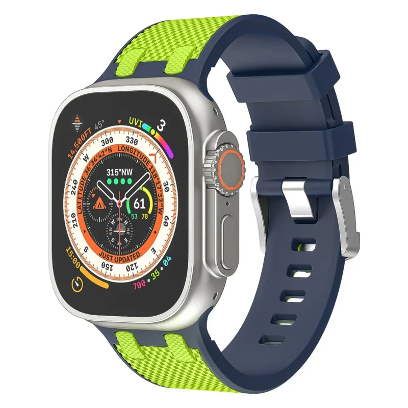 

Soft Silicone Strap for Apple Watch Ultra 2 Band 49mm Series 10 46mm 45mm 44mm 42mm Fold Buckle Bracelet for IWatch 9 8 7 6 5 4