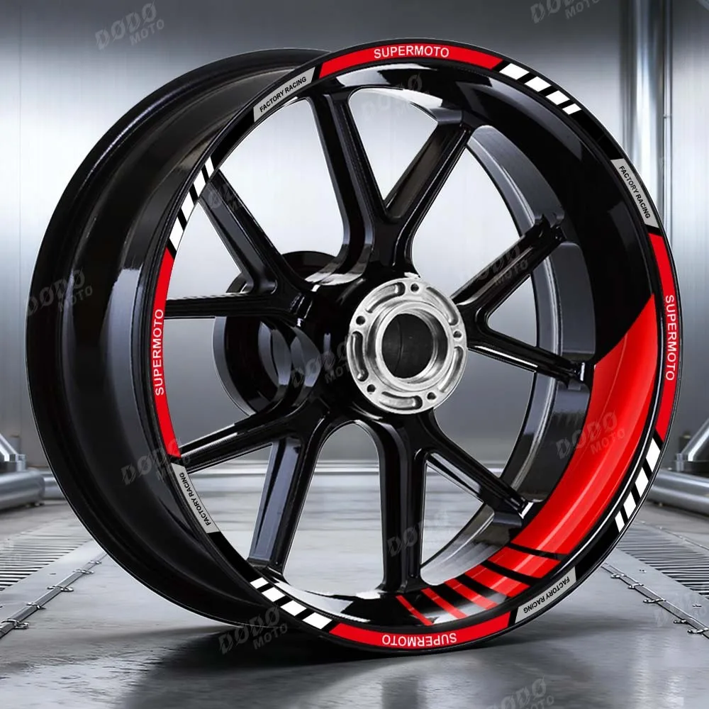 Autocollant réfléchissant pour roue de moto, bandes de jante de 17 pouces, autocollant intérieur du moyeu pour Ducati Suzuki KTM BMW YAMAHA Honda Kawasaki