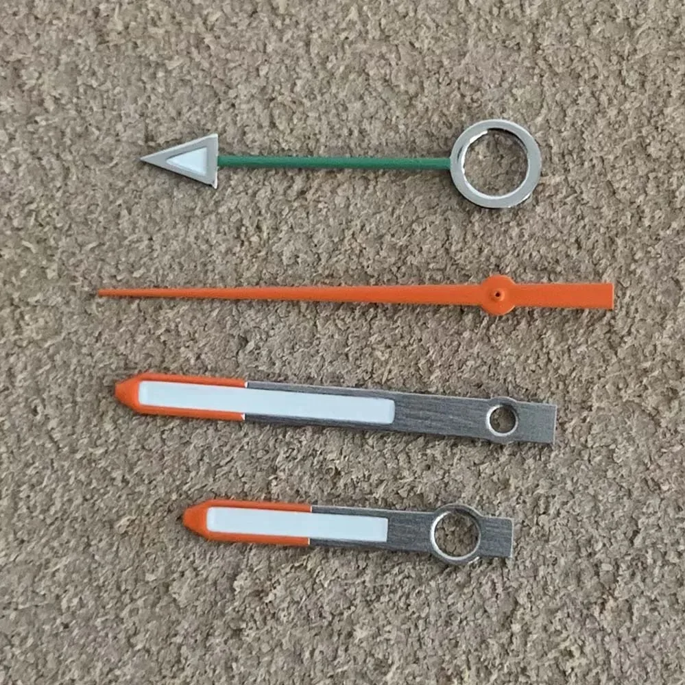Modified watch accessories with orange hands, GMT alarm hands, 4-pin green night light hands suitable for NH34/35/36 movements