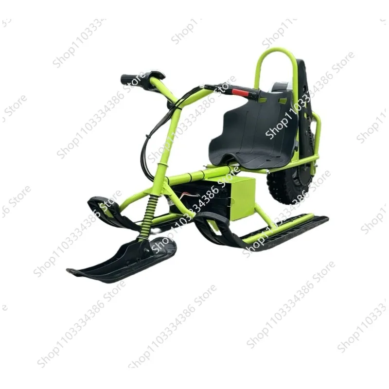 Snow Sledge Sledding Self-propelled Sled Winter Car with Steering Wheel for Kids