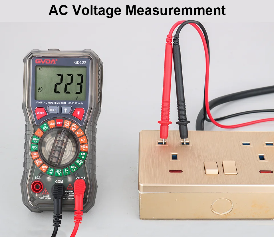 GVDA Digitales Multimeter Elektriker-Widerstandsmessgerät AC/DC-Spannungstester mit Hintergrundbeleuchtung Elektrisches Multimeter – Detail 3