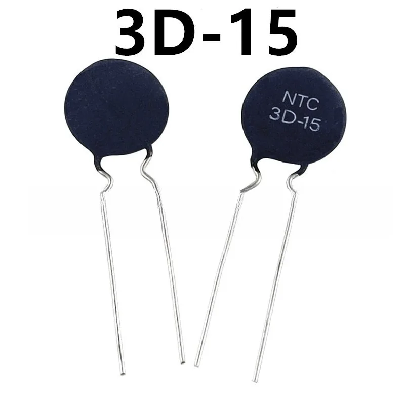 

NTC Thermistor 3D-15 100Pcs 15mm 3 Ohm Inrush Current Limiter Temperature Sensor For Power Supply Arduino Project Air Conditione