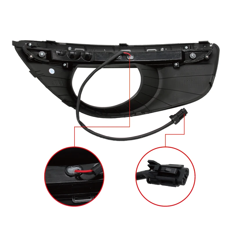 2Pcs/Set 12V Car LED DRL Daytime Running Lights with Fog Lamp Hole for Hyundai Santa Fe 2010-2012 Dimmed Light Function