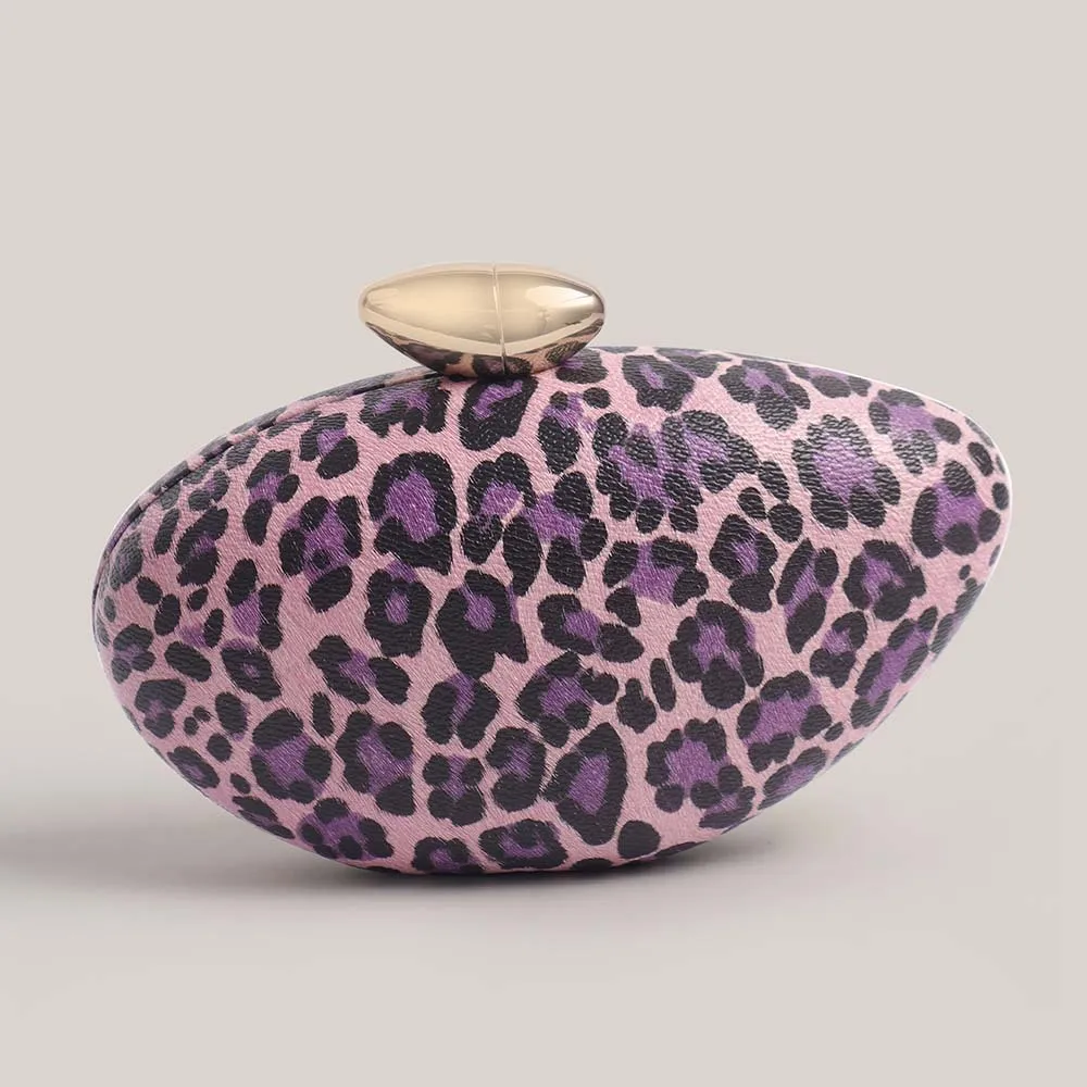 

Women's Shoulder Oblique Span Bag Special-shaped Leopard Print PU Bullet Fashion Wedding Dinner Clutch Bag Sac À Main Femme Luxe