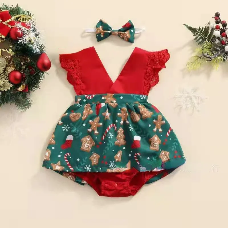 Baby Girl Dress New 2-piece Red Flower Baby Clothing Newborn Girl Lace Dress Princess Skirt Clothing 0-24M Princess Dress