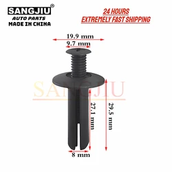 20Pcs 8mm Universal auto parts plastic door panel extended fender expansion screw clip