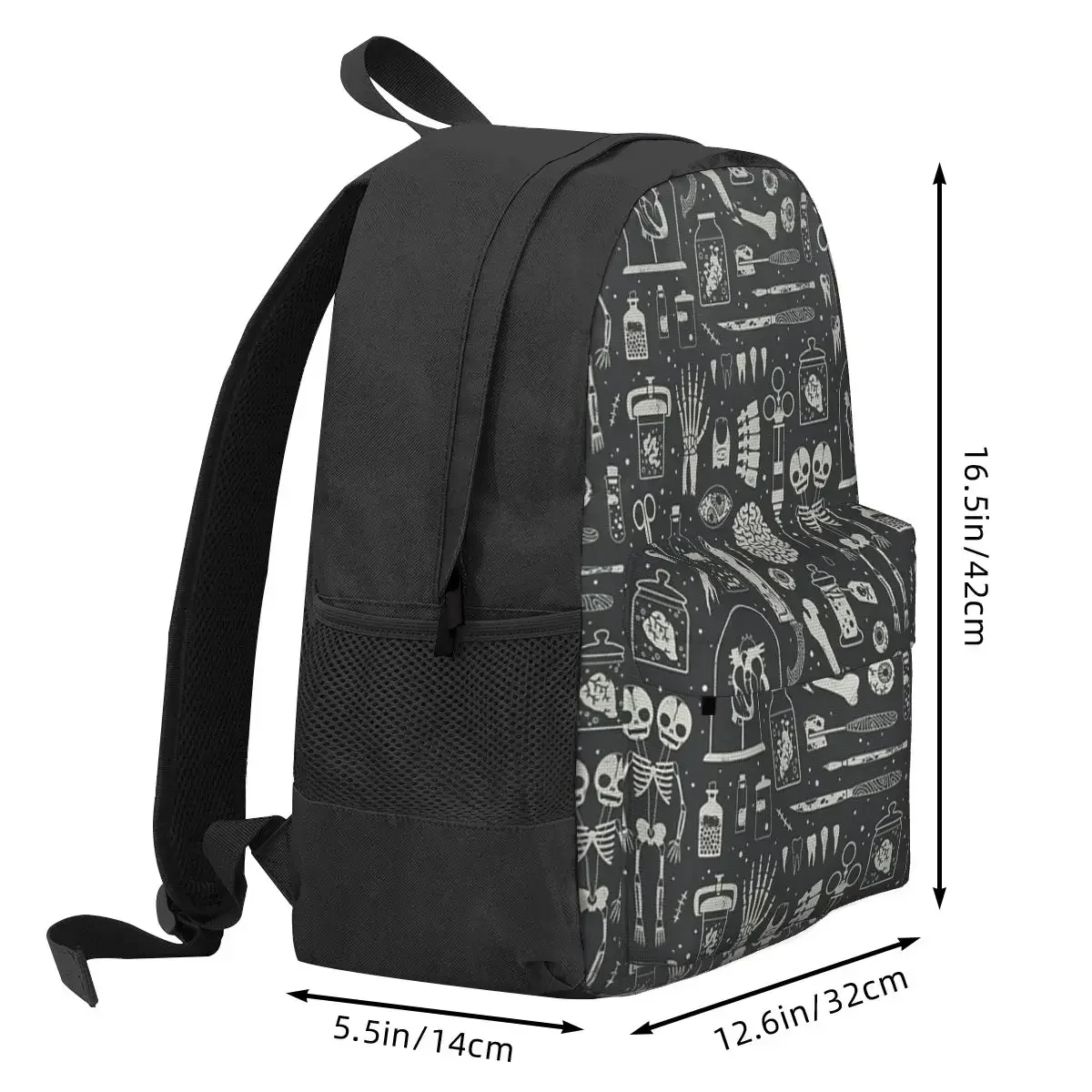 Curiosities osso crânio mochilas meninos meninas bookbag crianças sacos de escola dos desenhos animados mochila de viagem bolsa de ombro