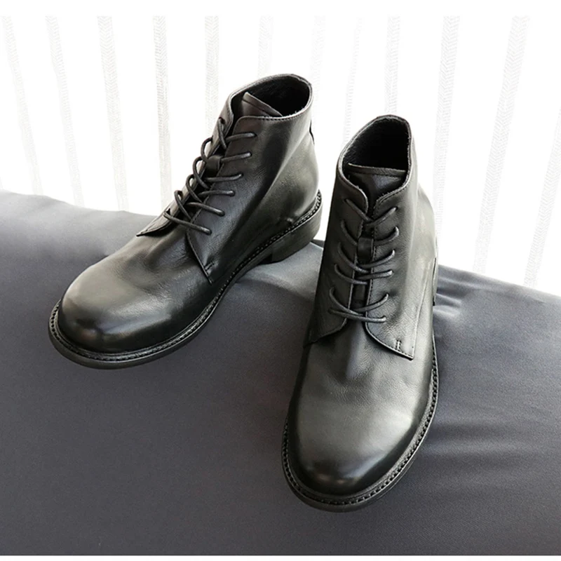 

Very Adorable Leather Boots My Personal Favorite Round Toe Upper Soft Cowskin Nappa Breathable Elegant Even For Man Vintage Cool