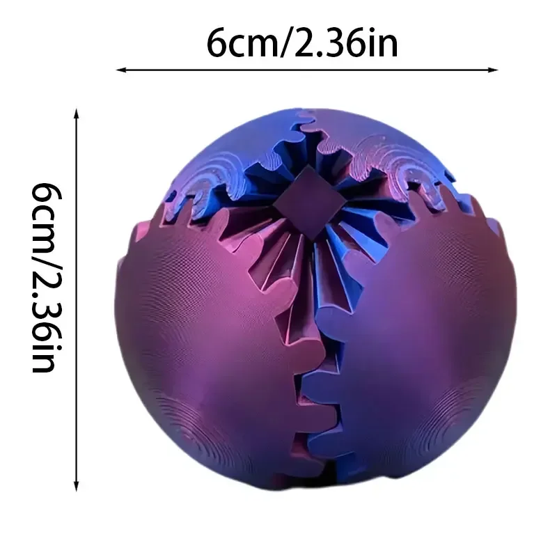 3D Printed Gear Ball Spin Ball Cube  Anxiety Relax Activity For Adults Kids Gift