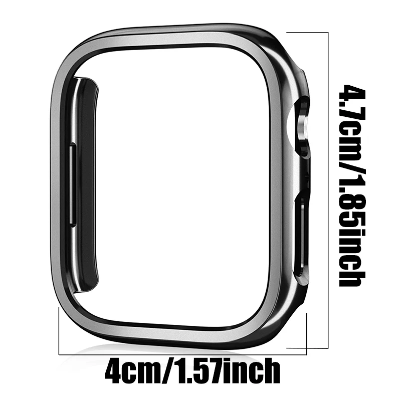 Plating Case for Apple Watch 45mm 41mm 40mm 44mm Protective Cover Hard PC Bumper fit iWatch Series SE 9 8 7 6 5 No Glass Case