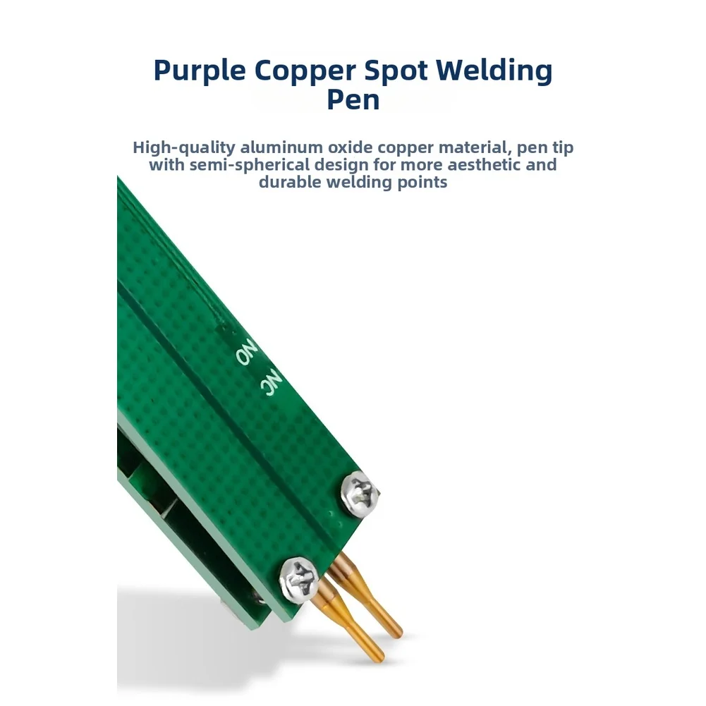 Spot welding pen with copper electrode tip and ergonomic design for enhanced durability and strong current flow welding