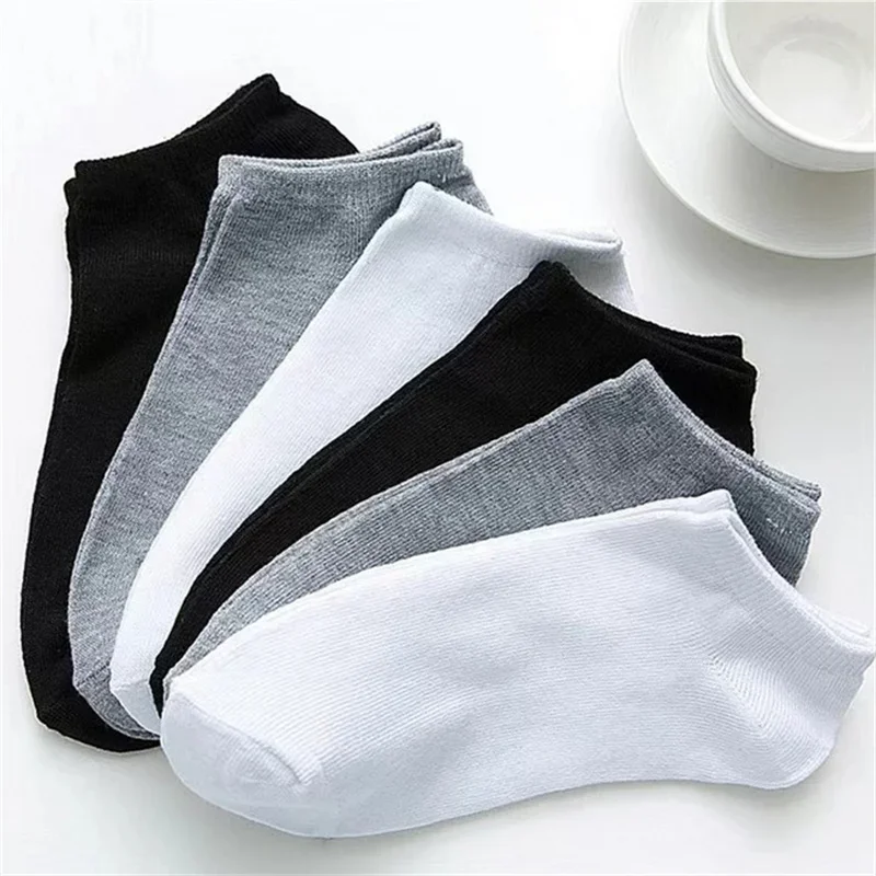 5/10/20 Pairs White Casual Breathable Socks Boat Socks For Women Men Invisible Low Cut Silicone Non-slip No-show Ankle Socks