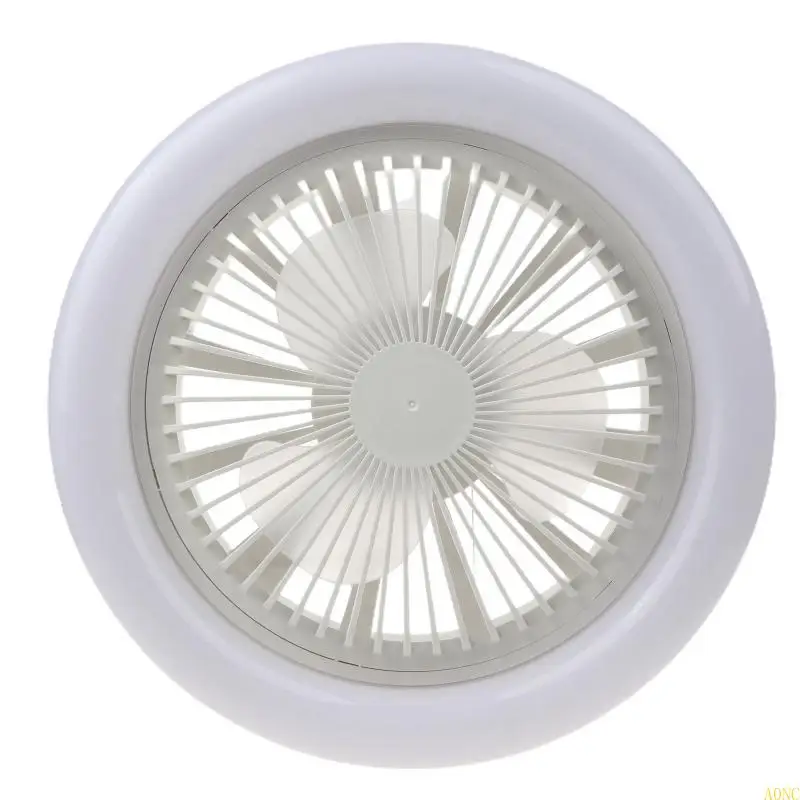 A0NC AC 86V-265V 30W LED مصباح LED E27 مروحة السقف المصباح LED LED لمصباح غرفة نوم المنزل مطبخ E27 LED مروحة التبريد
