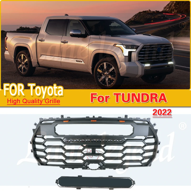 

for TOYOTA TUNDRA 2022 GRILLE Front Grille high quality ABS grille fit Offroad Upgrade Auto Parts Car Front Bumper Grille