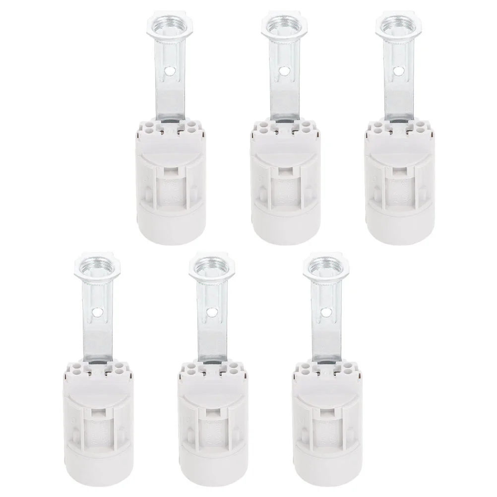 6 Pcs Bulb Lamp Holder Parts Sockets Base Harp Household Light White Hanging