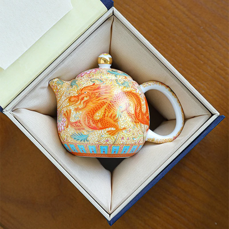 

Lan Palace Kiln China-Chic Exquisite Small Teapot Single Pot Tea Making Kungfu Teapot Tea Set Dragon Egg Pot Household Tea Pot