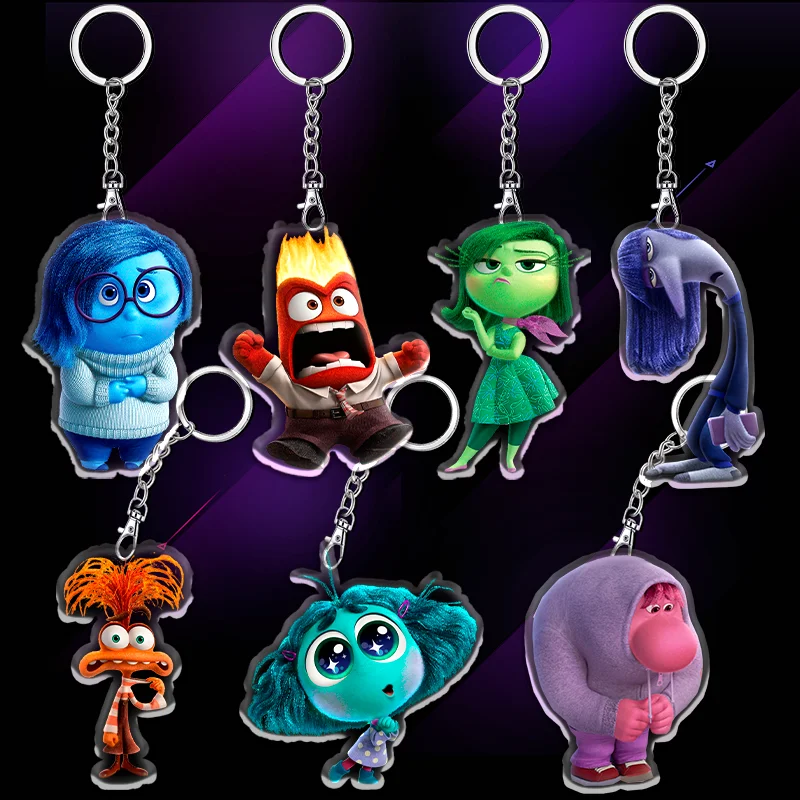 12cm Intensa Mente Car Key Student Backpack Hanging Decoration Cartoon Kids Gift Inside Out Acrylic Character Pendant Accessory
