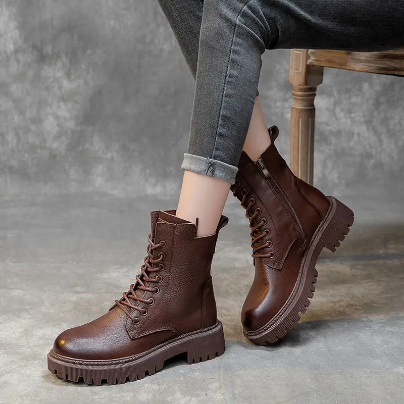 2022 Boots Women Shoes for Winter Boots Fashion Shoes Woman Casual Autumn Leather Botas Mujer Female Ankle Boots Women