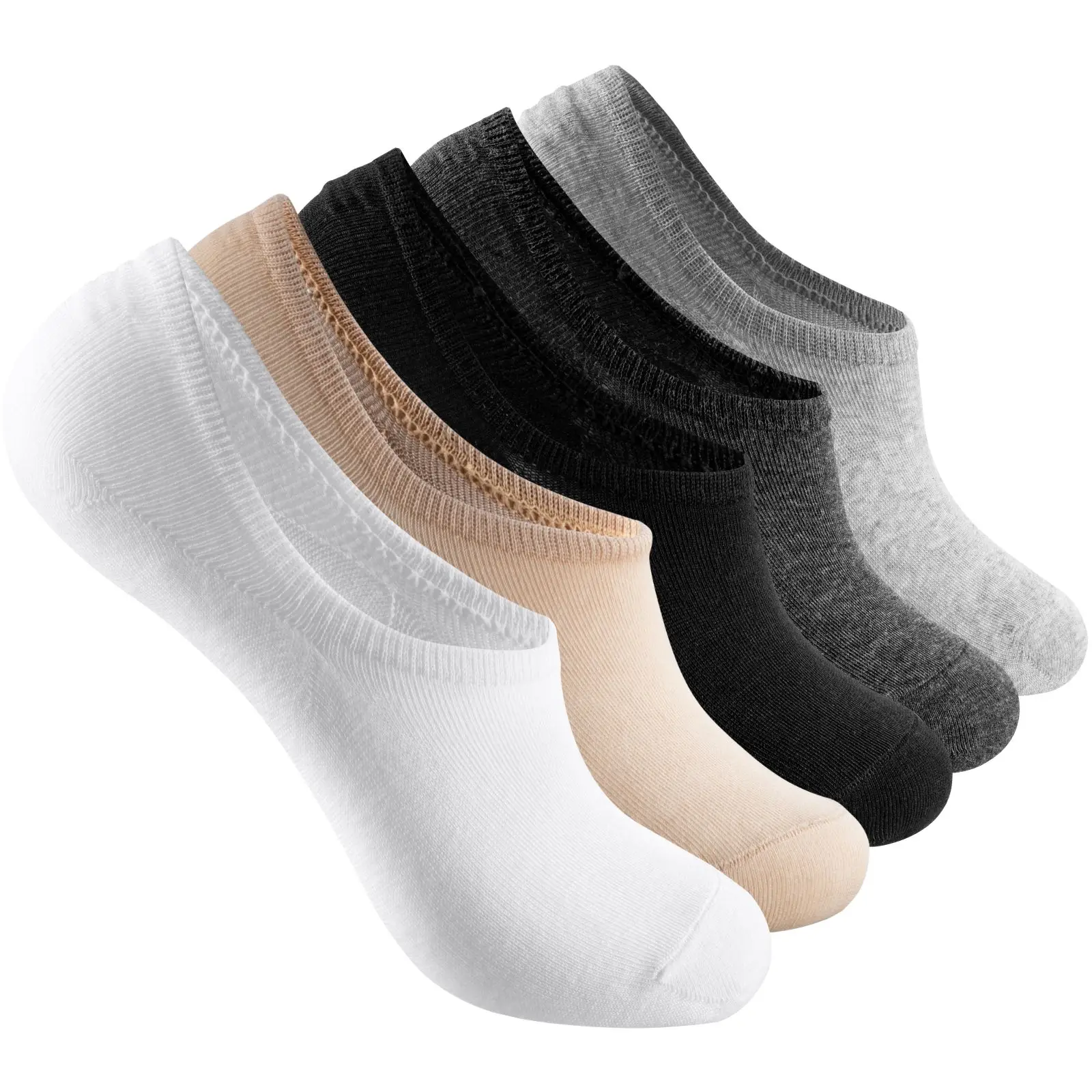 Intgoodluckycc No Show coupe basse sans glissement court doublure invisible chaussettes pour femmes mocassins en coton chaussures plates minces cachées pas voir chaussettes