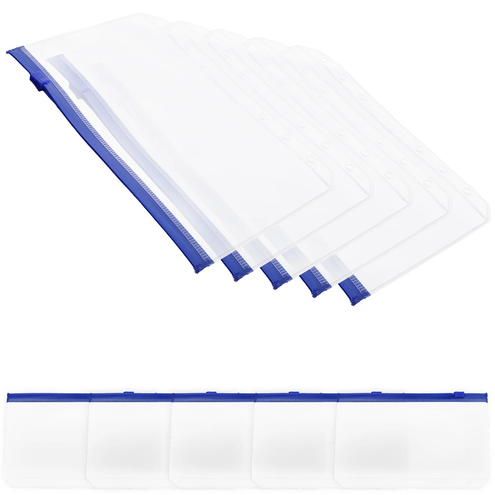 

Color Folders 6-hole Loose-leaf Notebook Zipper Bag Receipt Pvc Storage 10pcs Packaging (black) up Bags Binder Colored