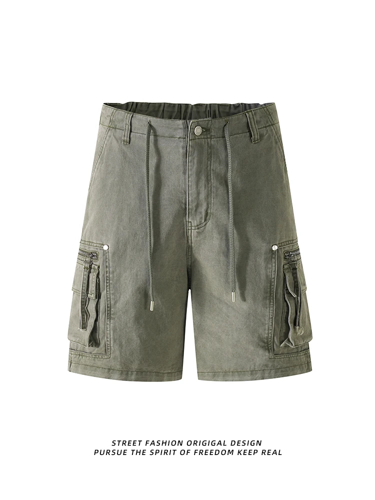 

Men's summer work pants five-pocket cotton casual shorts washed cotton short pants with multiple pockets quality shorts