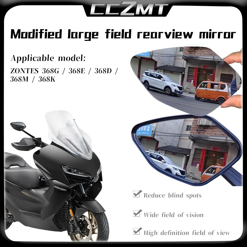 For Zontes 368G 368E 368D 368M 368K Accessories Enlarged Increase Field OF View Lens Convex Mirror Rearview Side Mirror