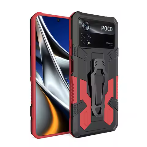 Armor Shockproof Case For Xiaomi Redmi Note 9 10 5G 11S POCO F3 M3 X3 X5 Pro Magnetic Metal Belt Clip Soft TPU Hard PC Cover