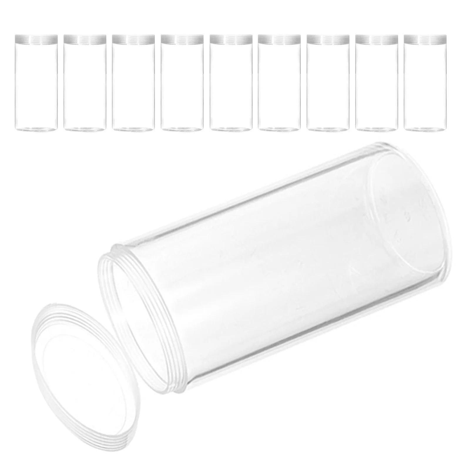 10 قطعة أنبوب تخزين حاملي العملات المعدنية البلاستيكية لمستلزمات جمع العملات المعدنية حامي لجميع المعدات المعدنية منظم الحاويات