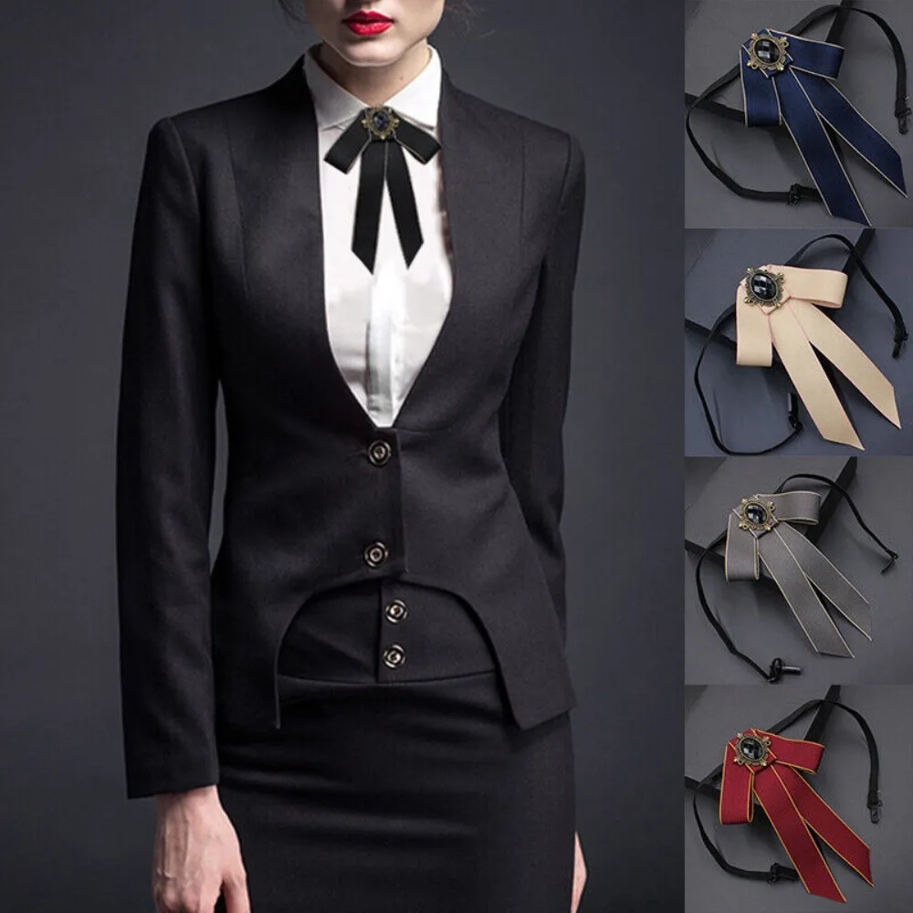 

Retro Bow Tie New Banquet Adjustable Brooch Accessories Unisex Necktie