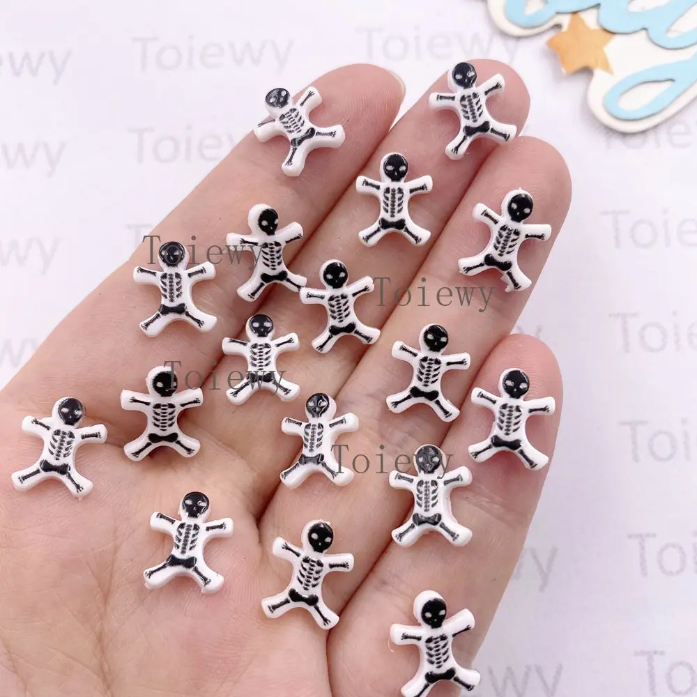 50 قطعة الراتنج البسيطة الملونة هالوين ديكور الهيكل العظمي الجمجمة حجر مسطح مسمار الفن يزين DIY بها بنفسك الأذن سجل القصاصات اكسسوارات الحرف