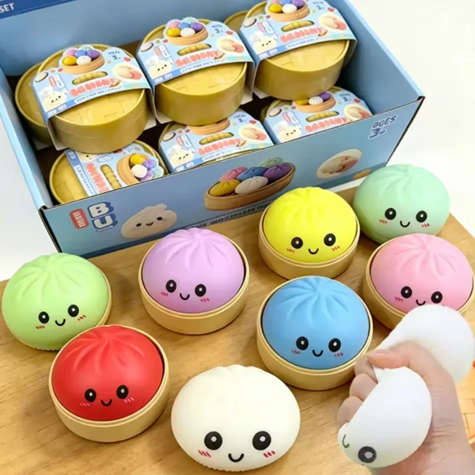 New pretty Dumpling Squishy Mysteries Dumplings Stress Relief Fidget Toys Home Office Desk Accessories Party Gift Mystery