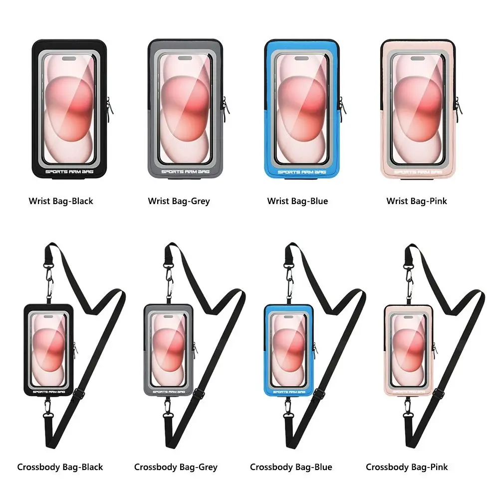 Portable Multicolor Sport Wrist Bag Waterproof Touchable Arm Bag Elastic Crossbody Phone Bag Universal