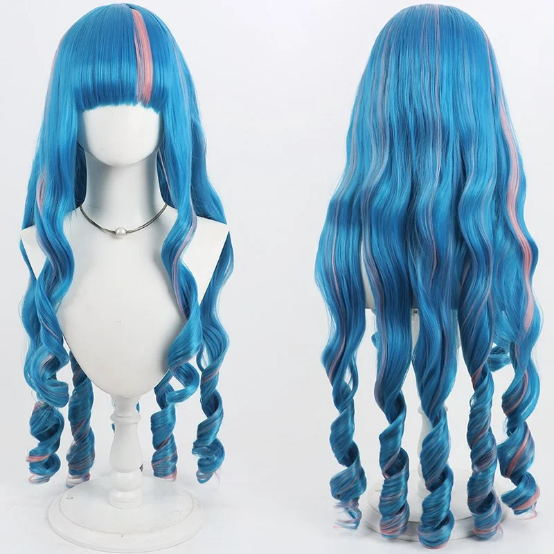 Anime Eida Cosplay Wig Long Curly Hair Heat Resistant Scalp Top For Halloween Costume Women